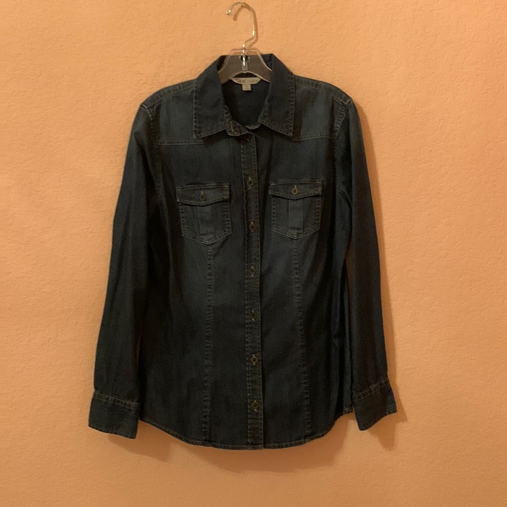 CAbi Classic Denim fitted shirt (Item 970).